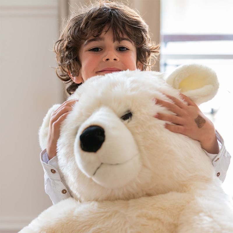 Peluche ours jules debout crème 100 cm