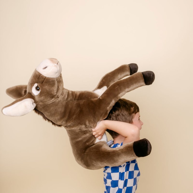 Peluche ane gaston allongé 60 cm