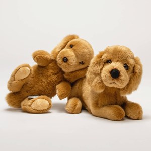 Peluche chien théo cocker allongé 35 cm