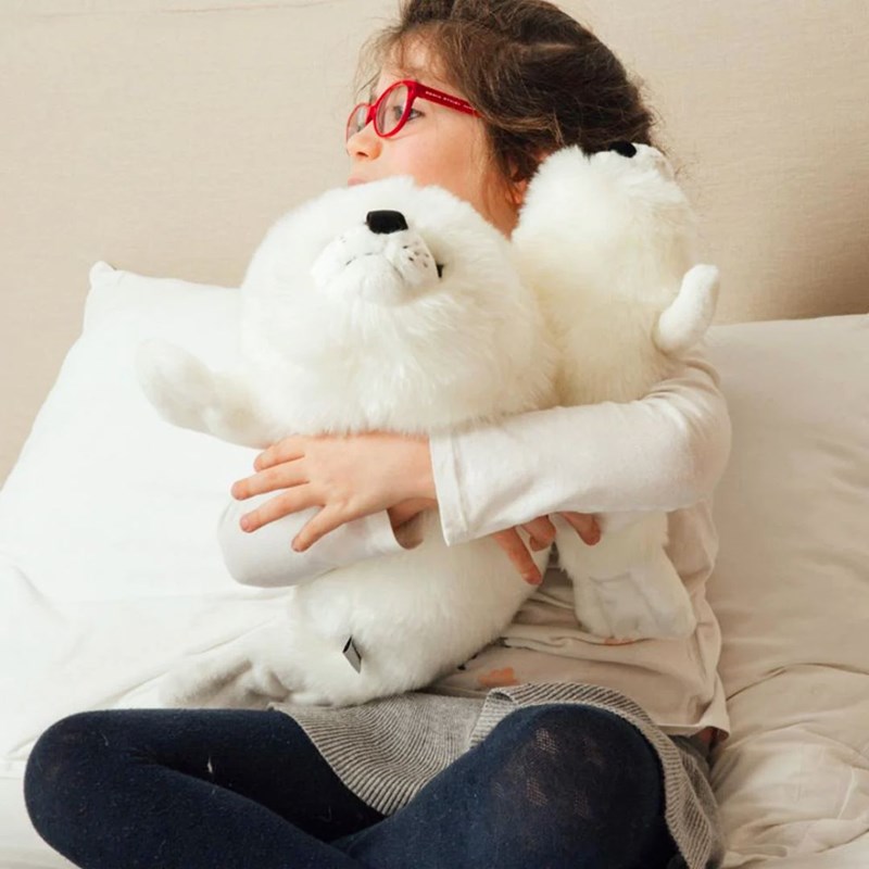 Peluche phoque arsène blanc 60 cm