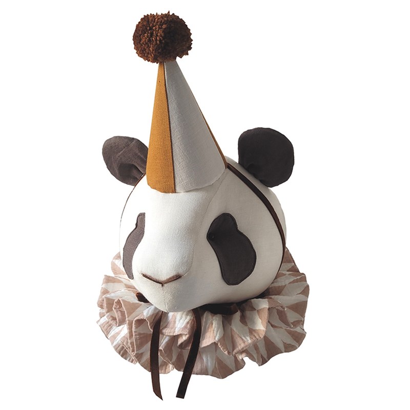 Trophée mural panda en lin chambre