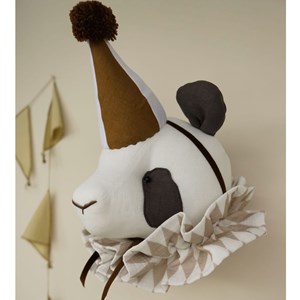 Trophée mural panda en lin chambre