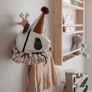 Trophée mural panda en lin chambre