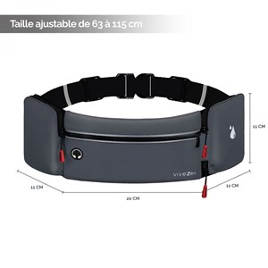 Ceinture de running, sport - bleu gris