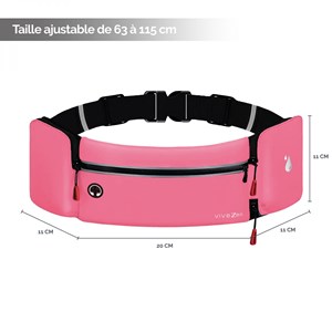 Ceinture de running, sport - rose
