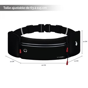 Ceinture de running, sport - noir