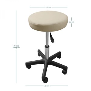 Tabouret rond à roulettes - blanc