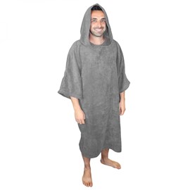 Poncho adulte , sortie de bain - gris