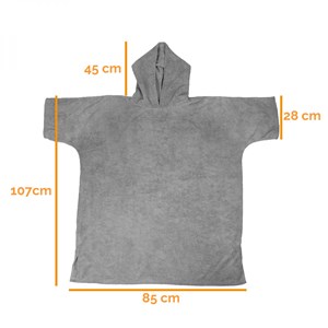 Poncho adulte , sortie de bain - gris