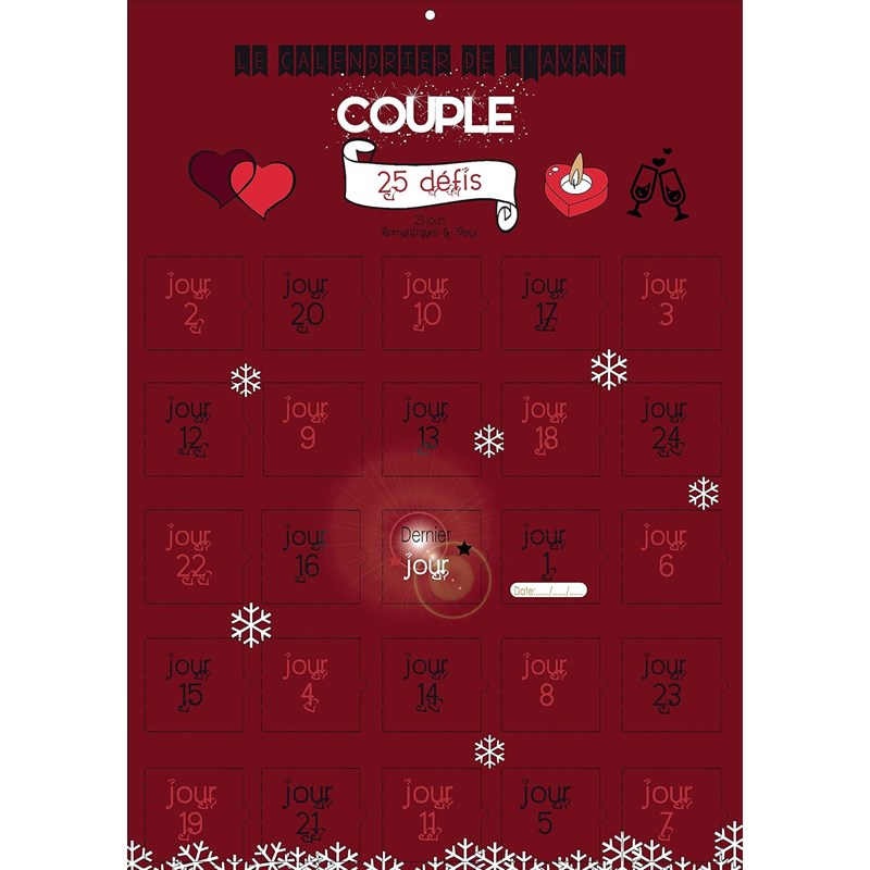 Calendrier couple 25 défis tendres