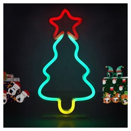 Enseigne lumineuse neon - sapin de noel