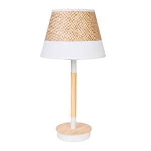 Lampe de salon romimex blanc osier