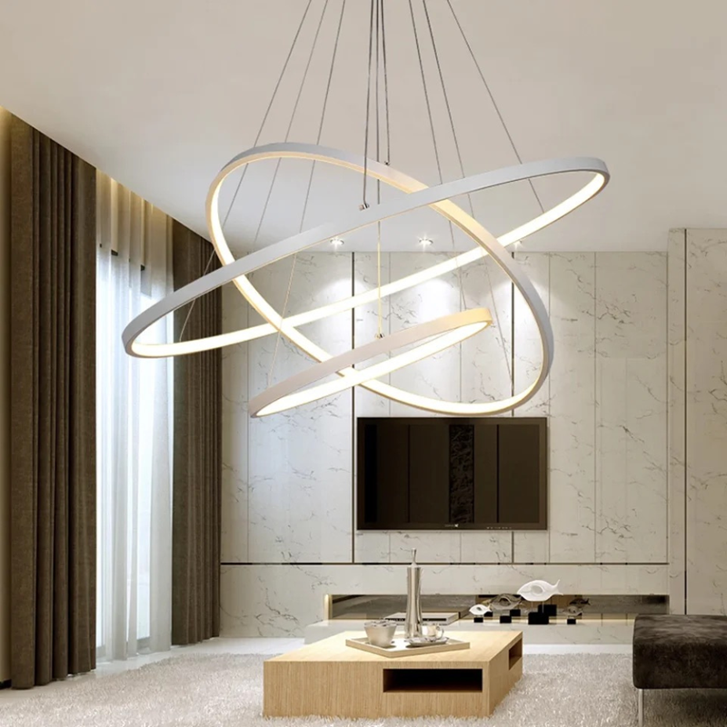 Lustre intérieur waves - blanc dimmable