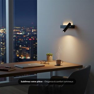 Applique murale bely led - noir - l