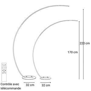 Lampadaire arc - blanc 2m