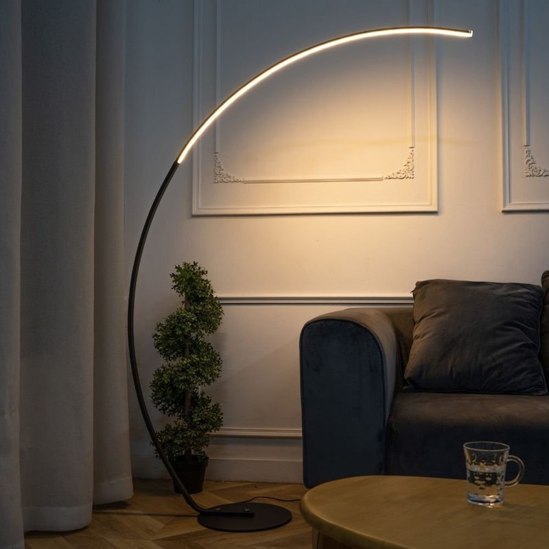 Lampadaire arc - noir 2m