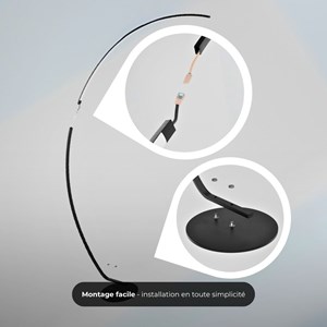 Lampadaire arc - noir 2,2
