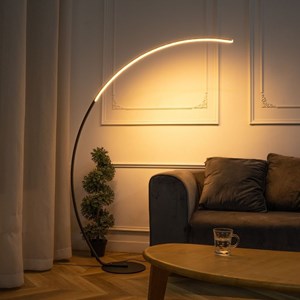 Lampadaire arc - noir 2m