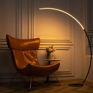 Lampadaire arc - noir 2m