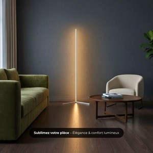 Lampadaire corner led - blanc - dimmable