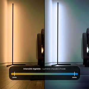 Lampadaire corner led - blanc - dimmable