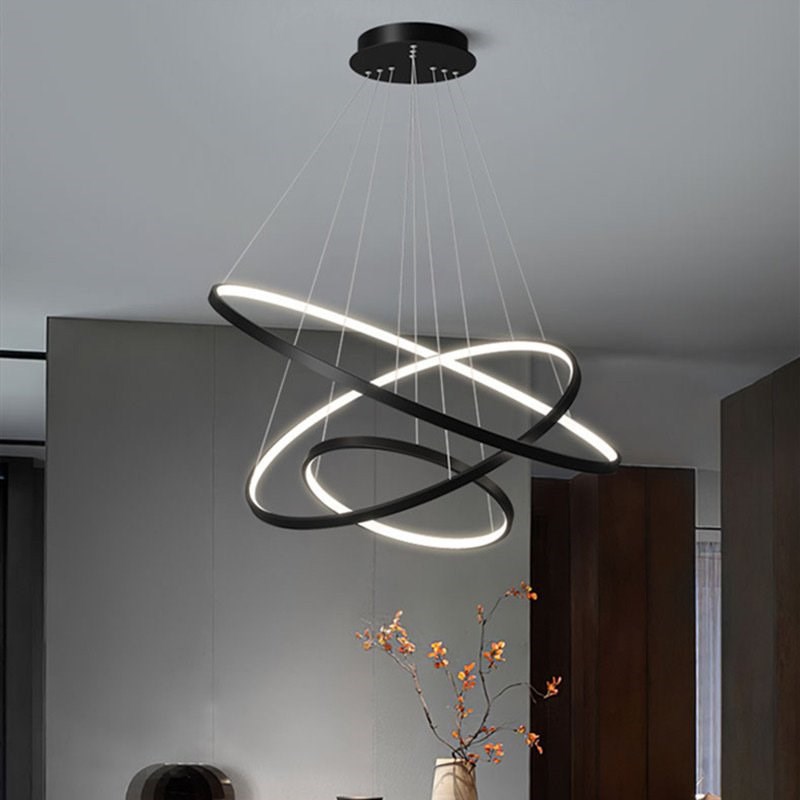Lustre d'intérieur waves - noir dimmable
