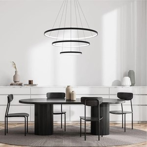 Lustre d'intérieur waves - noir dimmable