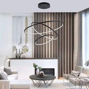 Lustre d'intérieur waves - noir dimmable