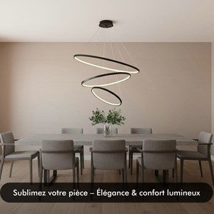 Suspension  led - inoleds - waves noir - dimmable
