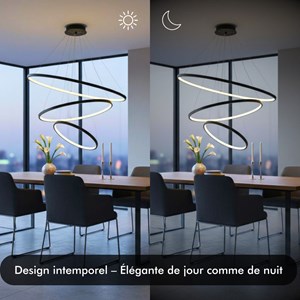 Suspension  led - inoleds - waves noir - dimmable