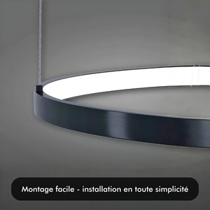 Suspension  led - inoleds - waves noir - dimmable