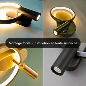 Applique murale falla led - noir