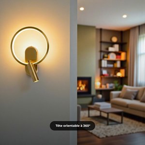 Applique murale falla led - or