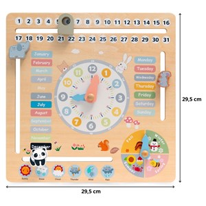 Jouet éducatif bois, calendrier anglais