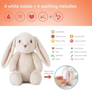 Peluche veilleuse musicale billy le lapi