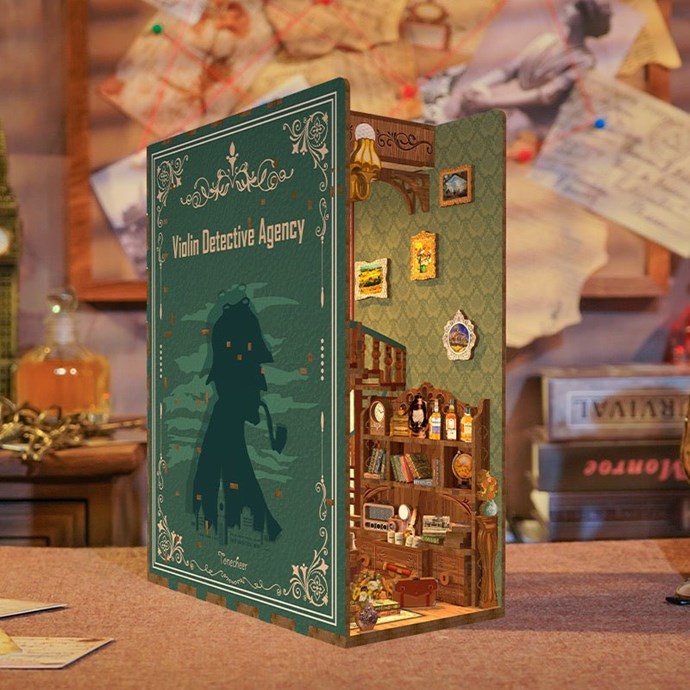 Book Nook Baker Street Sherlock Holmes - Maquette 3D Bois Tonecheer - Neuf