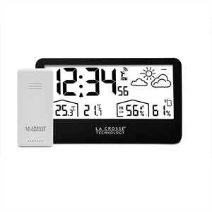 Station météo radio pilotée noire