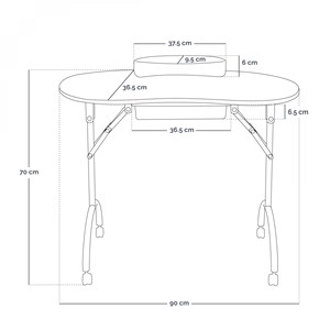 Table de manucure pliante avec tiroir