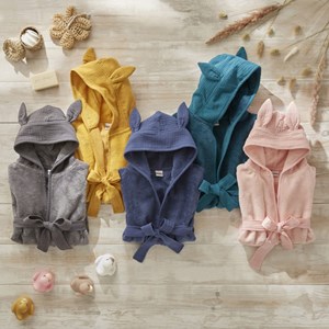 Peignoir bébé enfant capuche bambou