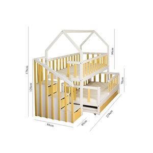 Lit gigogne cabane 80x180cm et 80x160cm