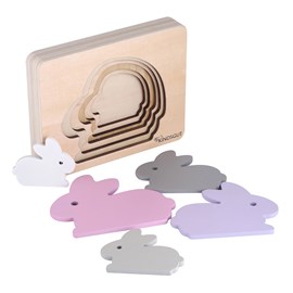 Puzzle animal lapin en bois