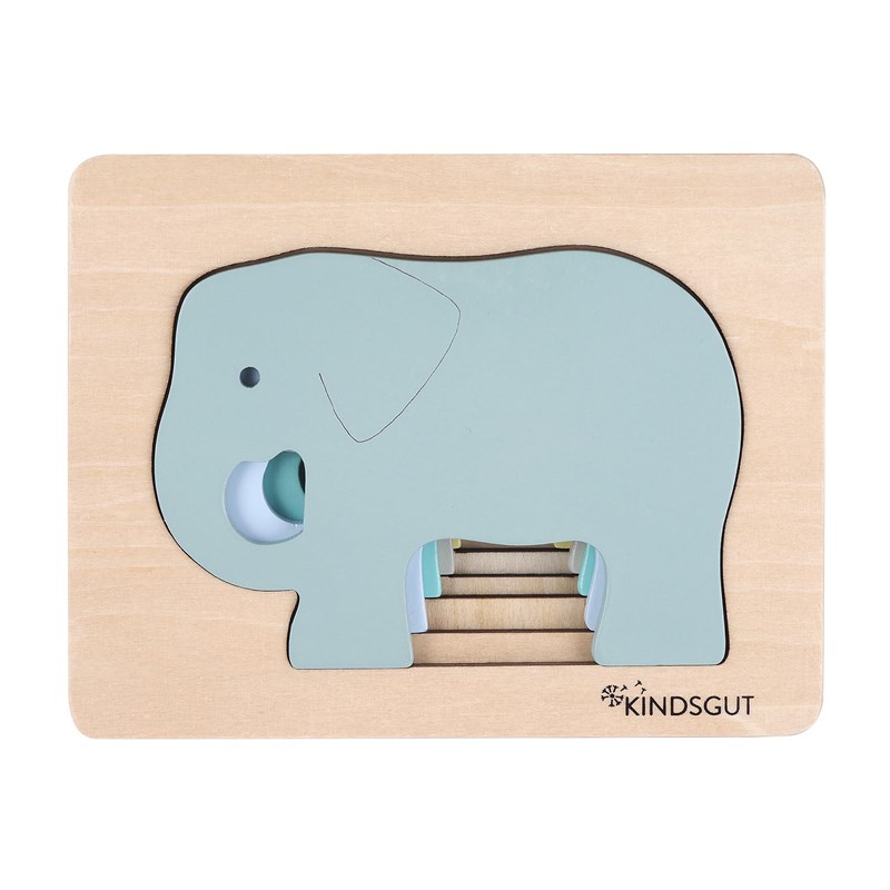 Puzzle animal éléphant en bois