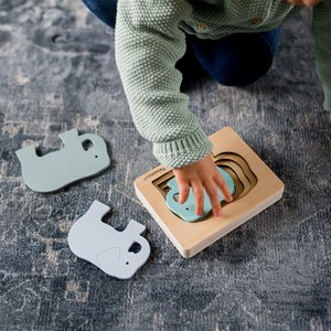 Puzzle animal éléphant en bois Vert