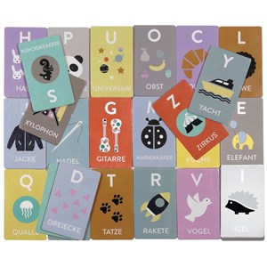 Jeu éducatif cartes alphabet en bois Rose