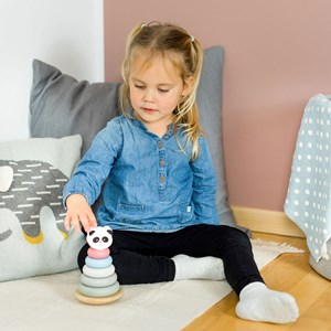 Tour à empiler panda en bois Bois