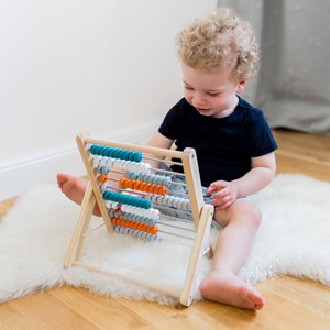 Abaque boulier en bois bleu pétrole Pétrole