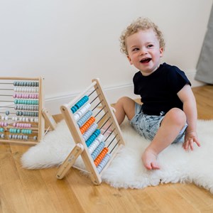 Abaque boulier en bois bleu pétrole Pétrole