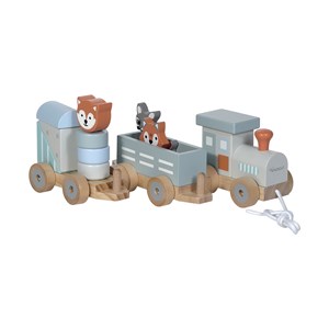 Petit train rayé animaux du zoo Gris