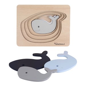 Puzzle animal baleine en bois