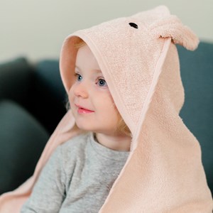 Cape de bain lapin rose pâle